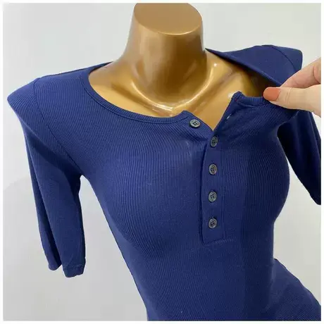 韩国东大门同款！紧身短袖t恤女半开领螺纹打底衫春夏上衣新2021图片