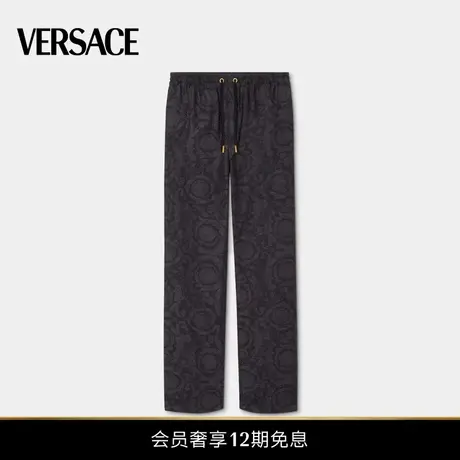 【早秋新品】VERSACE/范思哲 男士Barocco提花条纹长裤图片