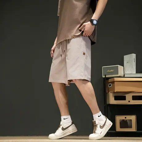 唐狮夏季新款休闲裤短裤男潮牌宽松工装裤薄款直筒显瘦五分裤中裤图片