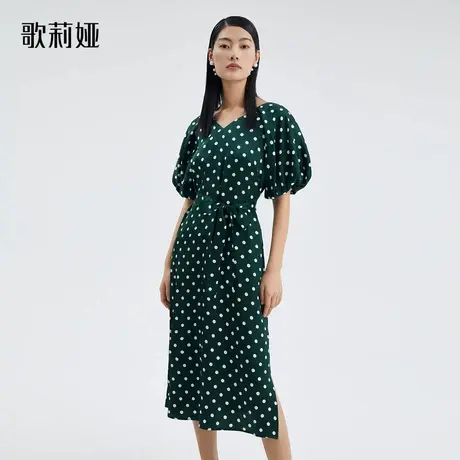 歌莉娅夏季新款真丝波点连衣裙125L4K0X0商品大图