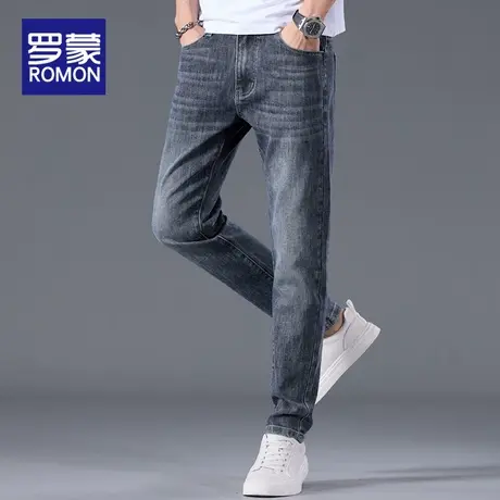 罗蒙男士牛仔裤夏季薄款2025新款宽松直筒弹力透气休闲长裤子男款图片