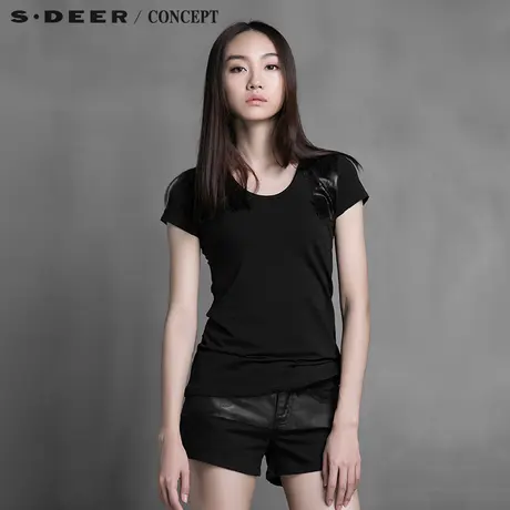 S·�R＼🏵CONCEPT【🏷新品】🏸圣迪奥女装酷感现代烫印前卫T恤5260117商品大图