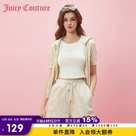 Juicy Couture橘滋春夏新款休闲裤短裤丝绒直筒裤经典烫钻休闲女商品大图