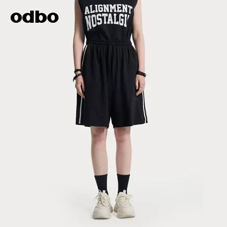 odbo/欧迪比欧2025夏新款裤子薄款百搭中裤针织短裤夏季潮流宽松商品大图