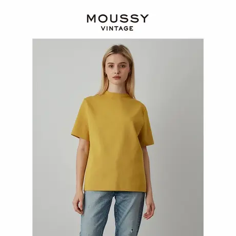 MOUSSYVINTAGE 简约质感圆领套头短袖T恤女540FSN70-0230图片