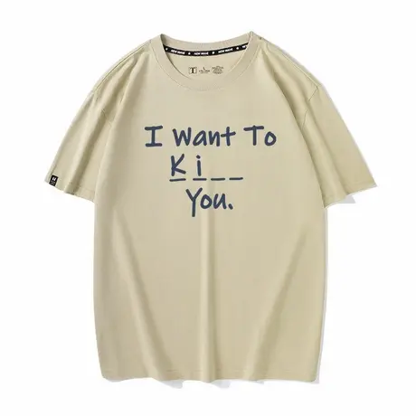 秀洛I WANG TO KISS OR KILL YOU情侣装打底衫衣服纯棉短袖T恤男商品大图