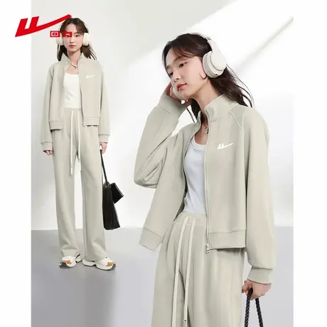 回力开衫套装女2025新款休闲运动风小个子穿搭短款外套裤子两件套商品大图