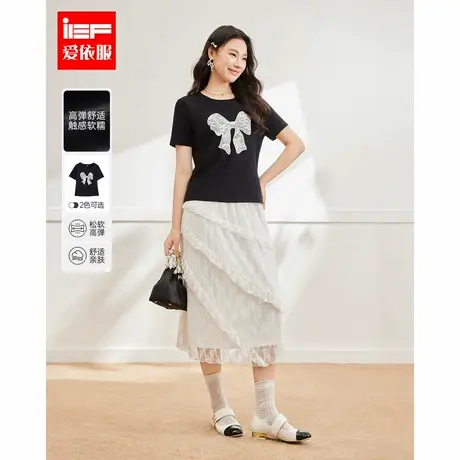 IEF/爱依服【微胖】大码女装2025夏季新款韩版通勤百搭显瘦T恤女商品大图