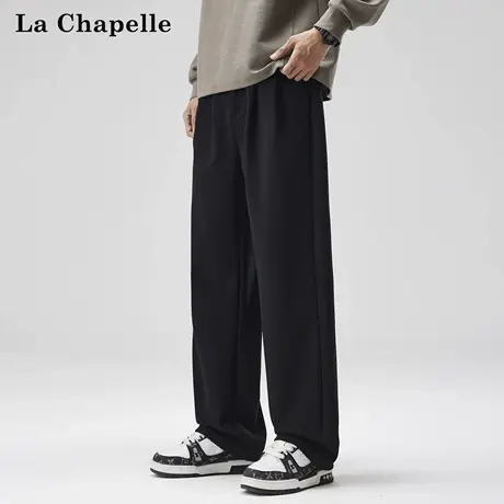 【拉夏贝尔】2025新款垂感西裤男士夏季宽松阔腿简约百搭休闲裤子图片