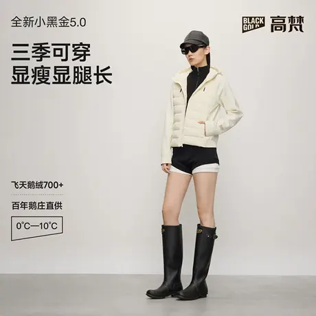 【高梵黑金鹅绒服】小黑金5.0羽绒服2025秋冬新款女款连帽外套图片