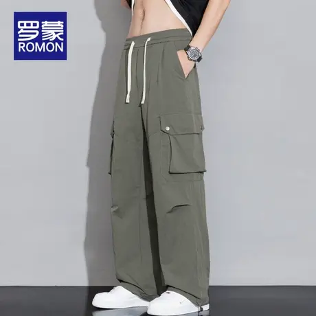 罗蒙男士休闲裤2025新款夏季薄款运动户外工装宽松直筒长裤子男款商品大图