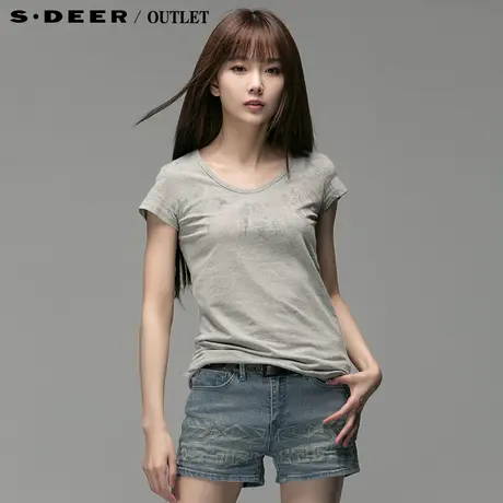 【新品】sdeer圣迪奥专柜正品女装休闲棉质女士T恤4280139图片