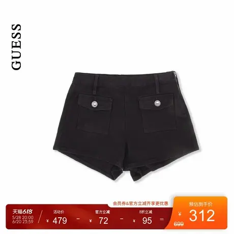 GUESS女士辣妹短款纯色潮流牛仔短裤-W4GD26D4QQ0商品大图