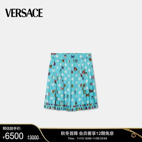 【新年礼物】 VERSACE/范思哲 女士Butterflies百褶真丝半身裙图片