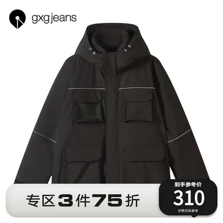 清仓gxgjeans男装2022年秋冬新款羽绒服男连帽工装保暖外套潮图片