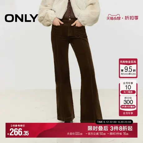ONLY冬季复古高腰灯芯绒喇叭裤女休闲裤子|124414021图片