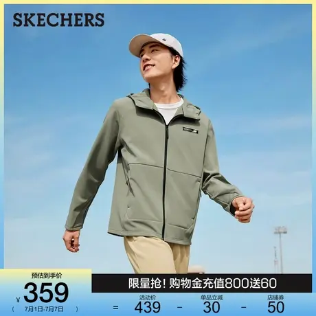 斯凯奇2025年新款男梭织连帽拉链外套休闲连帽夹克防风衣运动上衣图片