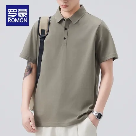 罗蒙POLO衫男士短袖夏季薄翻领简约上衣t青年半袖休闲潮流纯色T恤图片