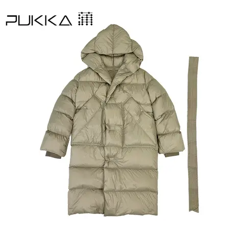 蒲PUKKA 连帽泡芙羽绒服白鹅绒保暖羽绒棉服短款冬季新品商品大图