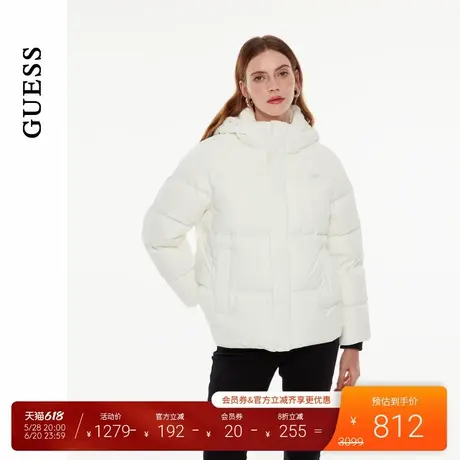 GUESS男女同款简约空气蓬蓬感连帽羽绒服-MO4W9892商品大图