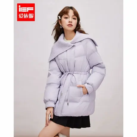 IEF/爱依服2024冬季新款法式时尚小众大翻领设计通勤羽绒中外套商品大图