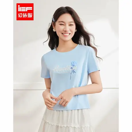 IEF/爱依服【微胖】大码女装2025夏季新款韩版休闲通勤百搭T恤女商品大图
