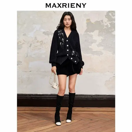 【奥莱】MAXRIENY复古丝绒裙裤短裤女商品大图