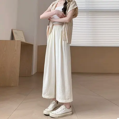 奶芙九分萝卜裤子女春夏薄款2025新款高腰宽松垂感山本休闲阔腿裤图片