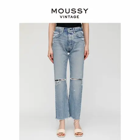 MOUSSYVINTAGE 一刀切破洞磨破设计直筒牛仔裤540FSC11-2140商品大图