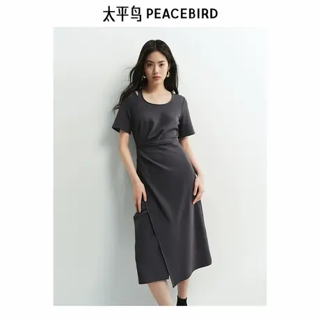 【来了就好】太平鸟圆领针织连衣裙图片