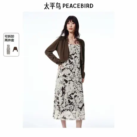 【商场同款】太平鸟女装25年夏季新款可拆卸连衣裙外套A3FAF2326商品大图