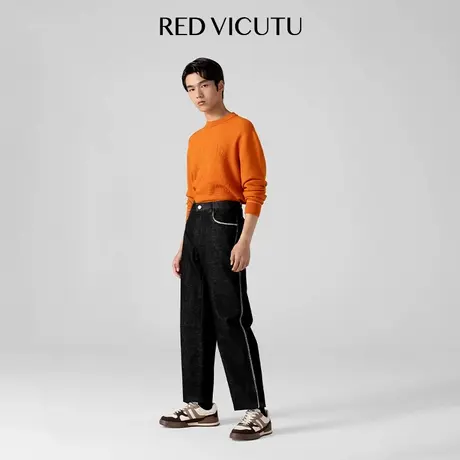 【刘昊然同款】VICUTU威可多春秋季舒暖纯棉商务通勤休闲牛仔裤男图片