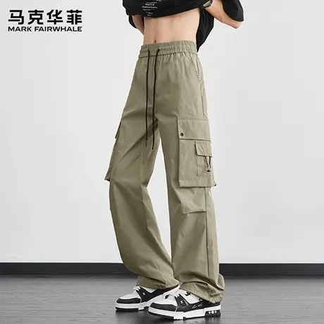 马克华菲夏季薄款休闲裤男士2025新款宽松直筒户外伞兵工装裤子X商品大图