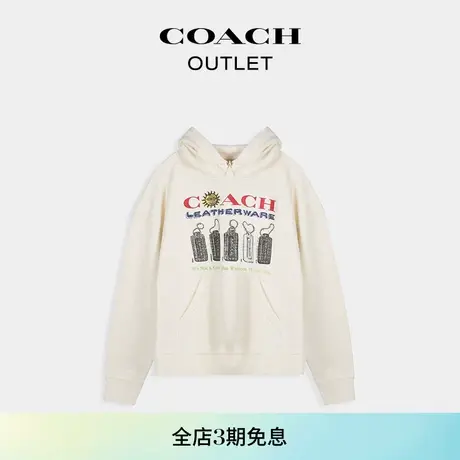 【新品】COACH/蔻驰奥莱男士拼贴画图案休闲连帽棉质卫衣外套图片