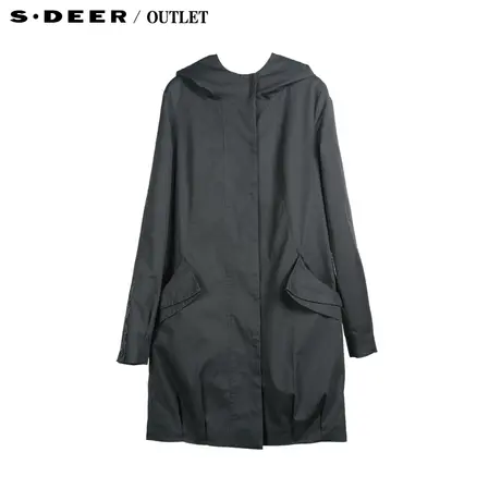 sdeer圣迪奥专柜正品女茧形连帽风衣4781879图片
