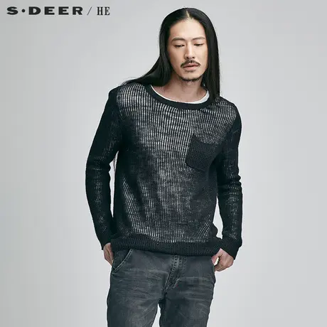 sdeerhe圣迪奥男装个性休闲两件套男装圆领长袖针织衫H15373509图片