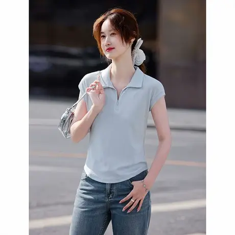 时尚无袖简约透气夏季T恤女士2025年夏日新品百搭通勤百搭衫上衣商品大图