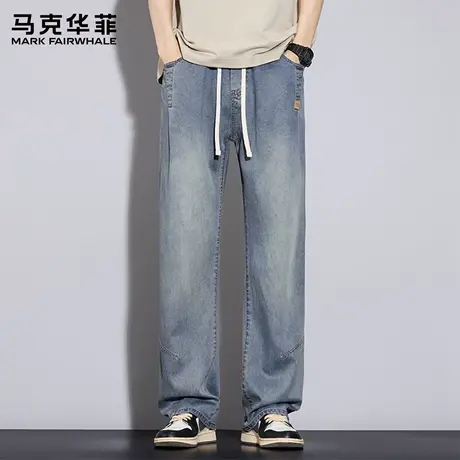 马克华菲牛仔裤男款夏季2025新款复古潮流直筒阔腿男士长裤子薄X商品大图