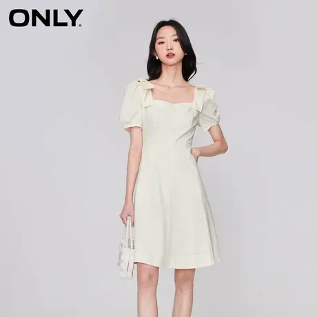 【买5免1】ONLY奥莱秋季新款时尚可爱蝴蝶结名媛风修身连衣裙女商品大图