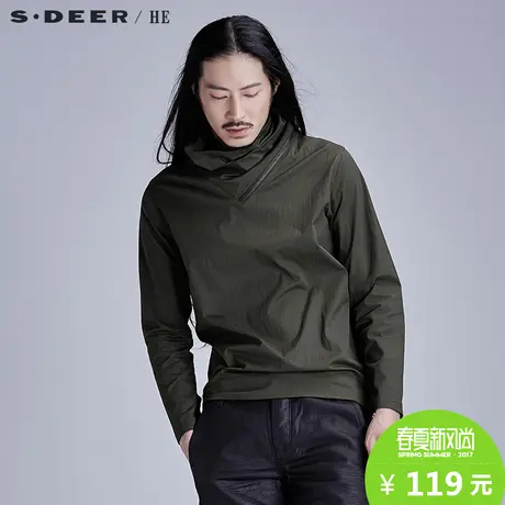 sdeerhe圣迪奥男装个性时尚设计感宽松防水长袖卫衣男H15270540图片