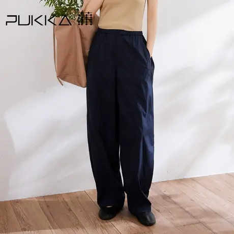 蒲PUKKA 宽松阔腿裤女夏季新品山系超轻速干橡筋腰长裤商品大图
