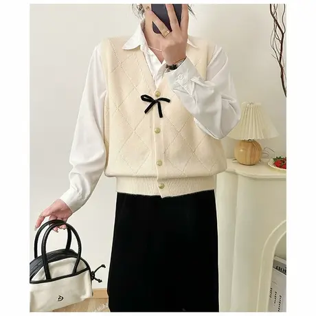 2025新款超火女士开衫毛衣针织马甲女时髦洋气背心春秋叠穿外穿商品大图