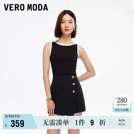 6.27上新Vero Moda短裤女2025夏季新款含棉高腰精致纽扣A字裙裤商品大图