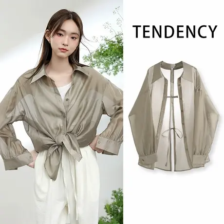 KWV真维斯莱赛尔天丝上衣防晒衬衫女2025新款爆款夏季薄外套衬衣商品大图