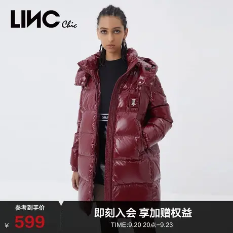 LINCCHIC金羽杰羽绒服女亮面面包感中长款羽绒服女冬季Y21606118商品大图