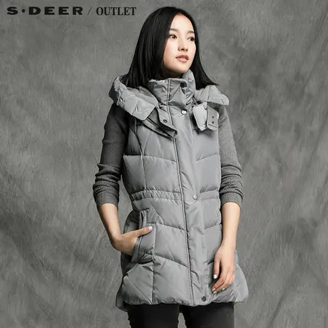 s.deer【新品】圣迪奥专柜正品女装连帽设计可收腰马甲图片