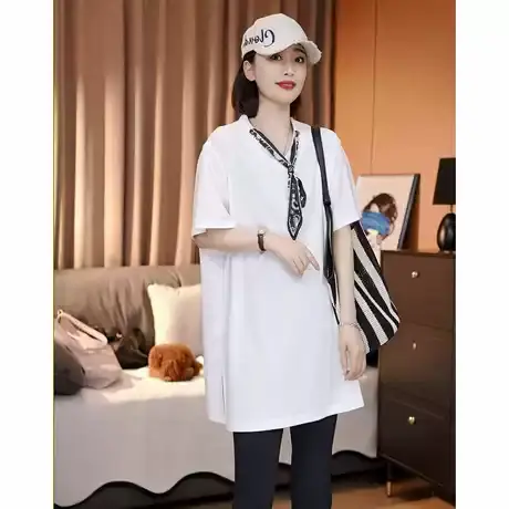 韩系V领短袖t恤女夏季新款独特别致减龄宽松显瘦上衣配丝巾小衫潮图片