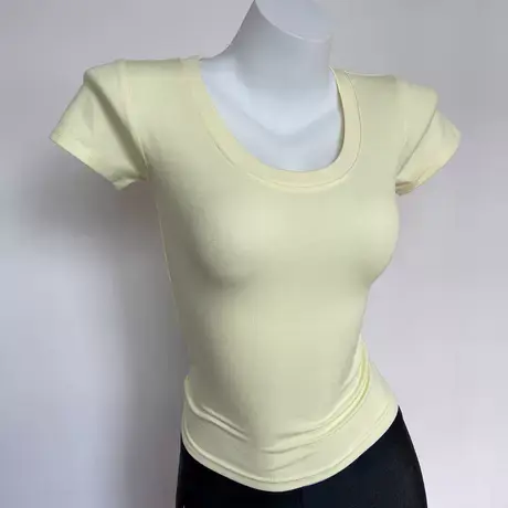 2022韩国糖果色修身显瘦性感显胸大短袖t恤女亮色短上衣显身材夏图片