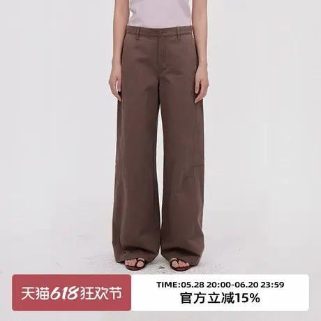 omont蛋挞家复古高腰直筒显瘦休闲裤2025夏简约百搭慵懒工装裤子商品大图