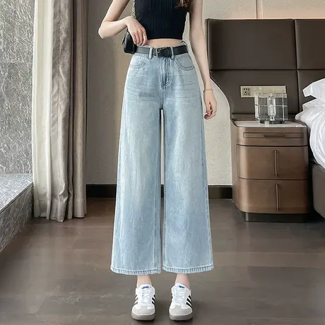 时尚气质夏季百搭直筒牛仔裤女士2025年夏日新品简约上班族九分裤商品大图